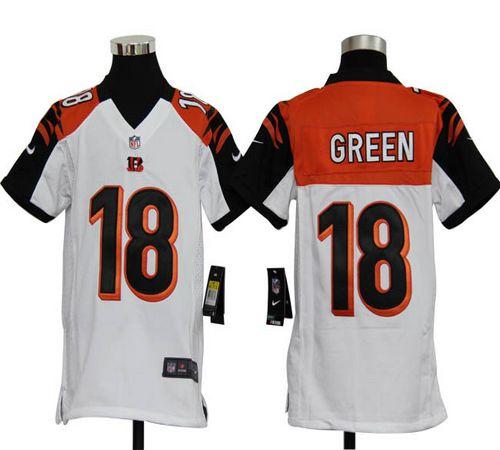 Youth Nike NFL Cincinatti Bengals 18 Georgia A.J. Green White Jersey